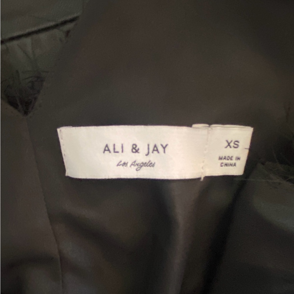 ALI + JAY Long Black Shag Fringe Dress with Spaghetti Straps XS - Picture 8 of 8